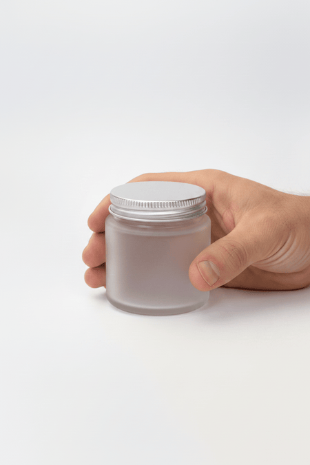 100ml Frosted Clear Glass Jar with Silver Aluminium Lid