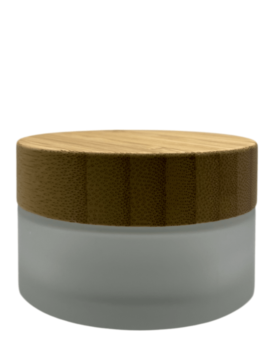 100ml Frosted Glass Jar with Bamboo Lid