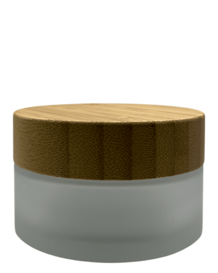 100ml Frosted Glass Jar with Bamboo Lid