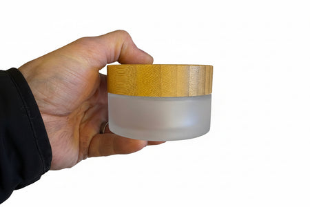 100ml Frosted Glass Jar with Bamboo Lid