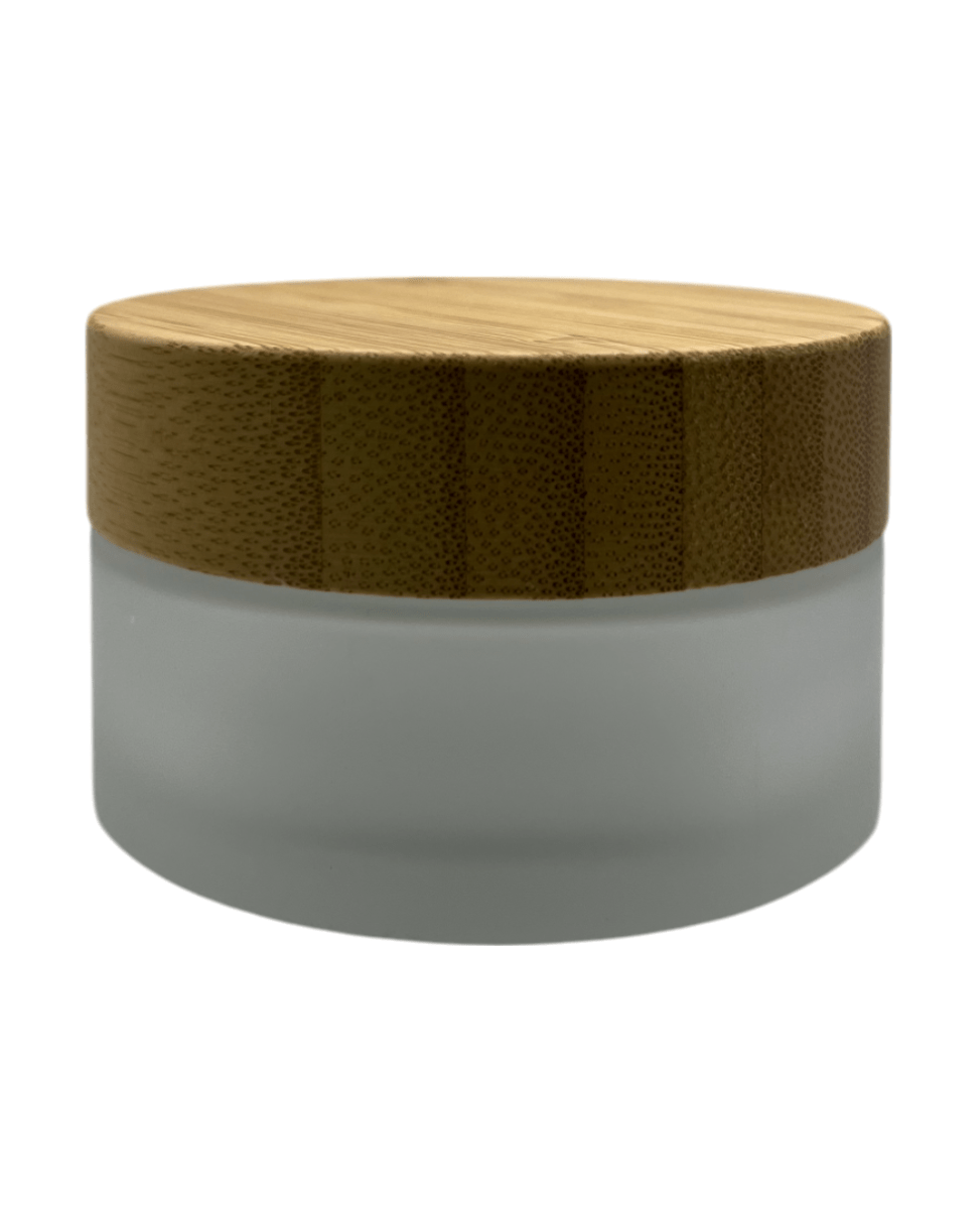 100ml Frosted Glass Jar with Bamboo Lid
