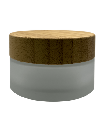 100ml Frosted Glass Jar with Bamboo Lid