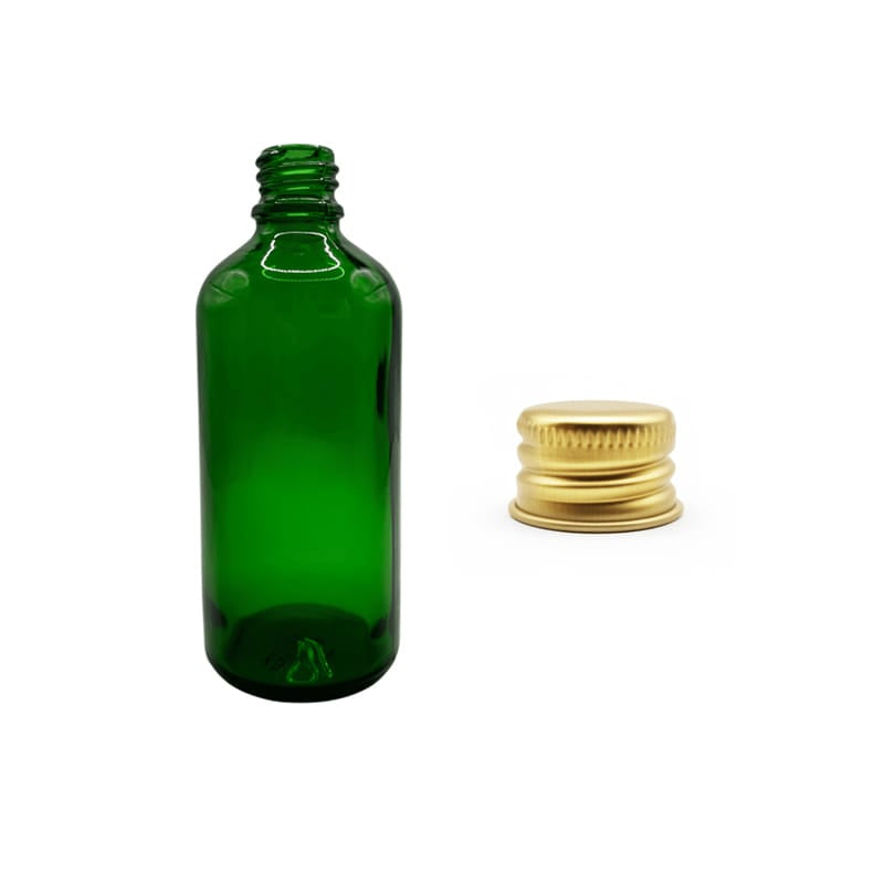 100ml Green Glass Dropper Bottle with Gold Aluminium Cap