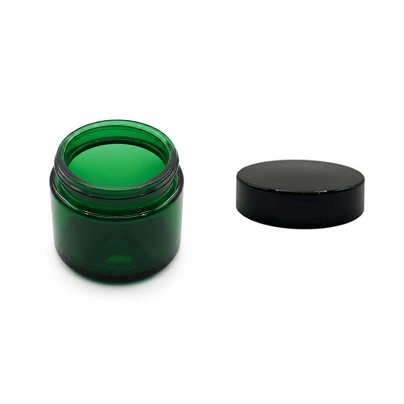 100ml Green Glass Jar with Black ABS Lid