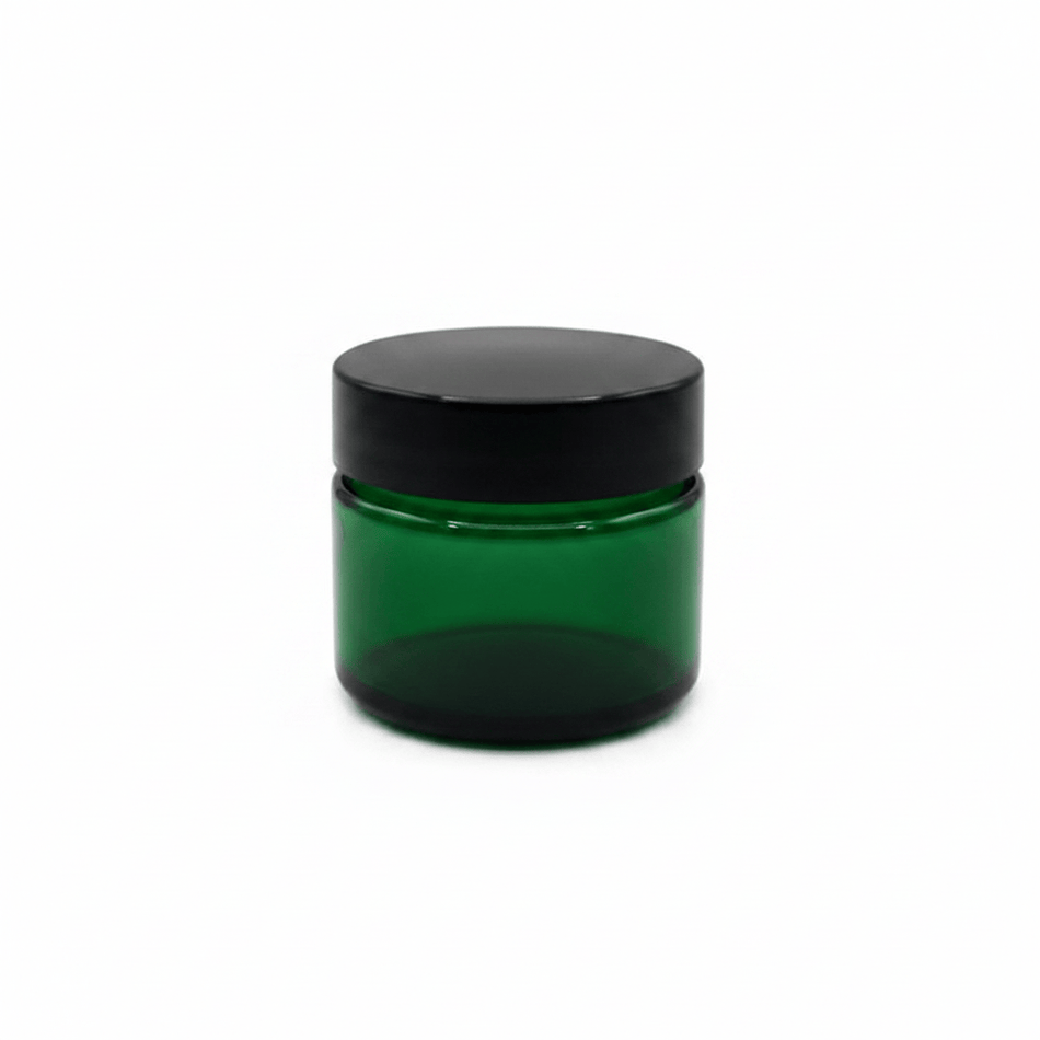 100ml Green Glass Jar with Black ABS Lid