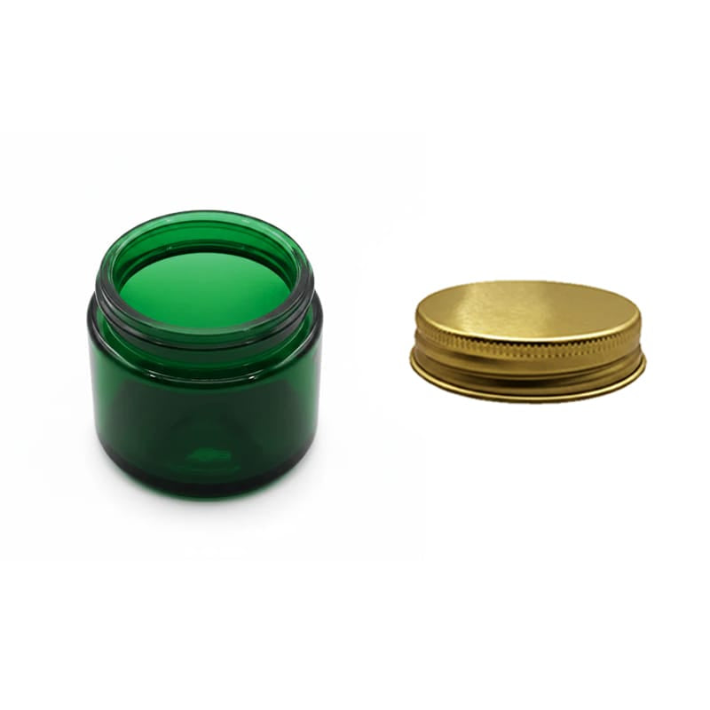 100ml Green Glass Jar with Gold Aluminium Lid