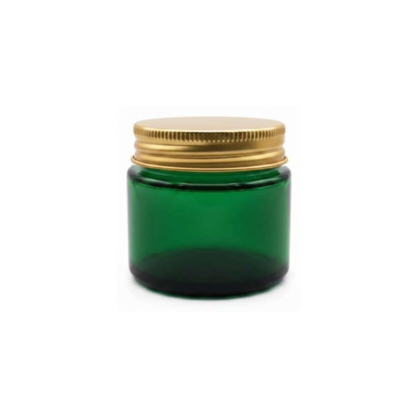 100ml Green Glass Jar with Gold Aluminium Lid
