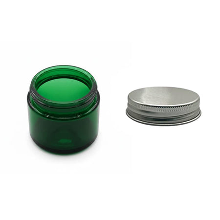 100ml Green Glass Jar with Silver Aluminium Lid