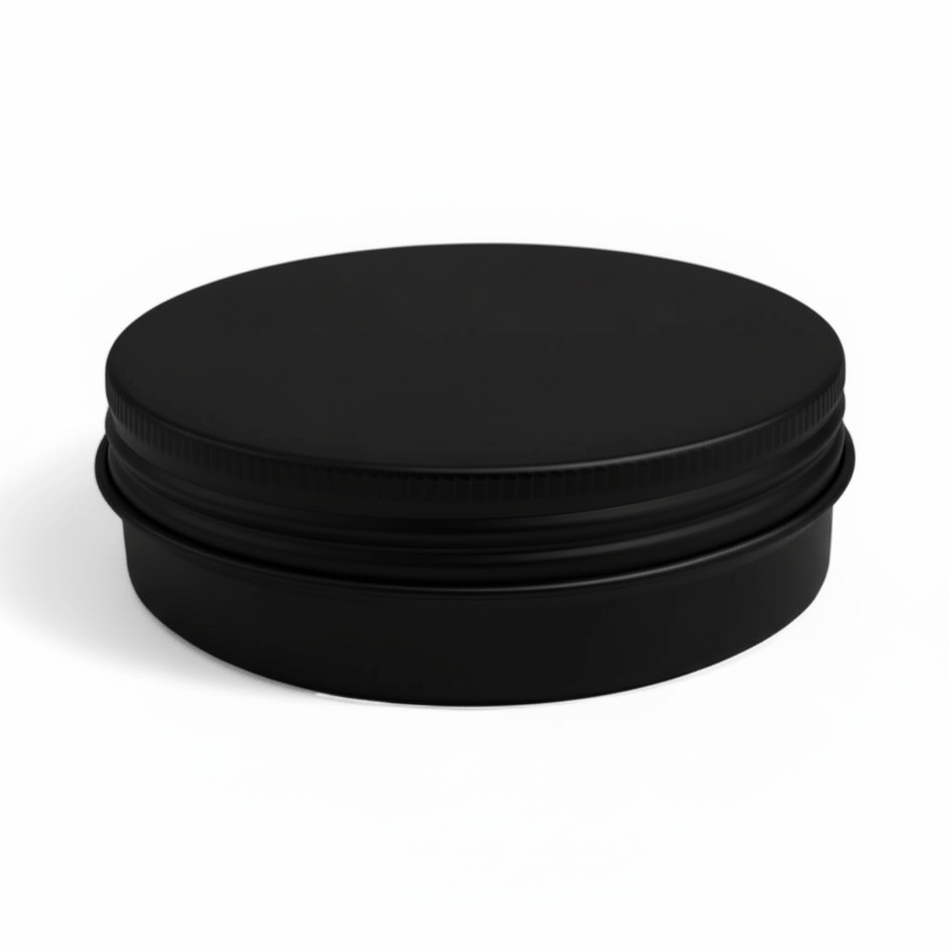 100ml Matte Black Aluminium Screw Cap Tin