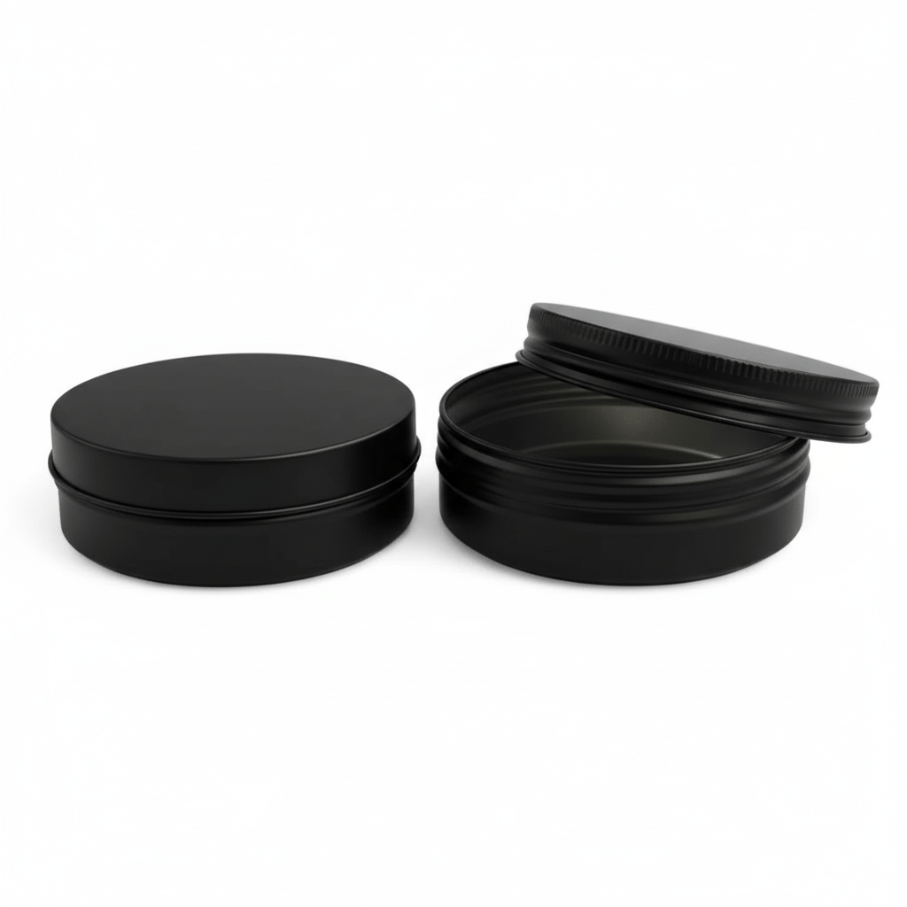 100ml Matte Black Aluminium Screw Cap Tin