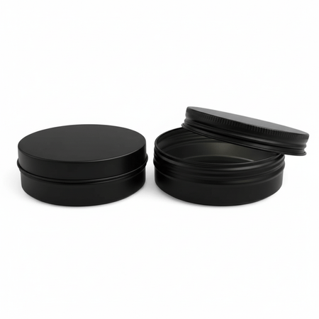 100ml Matte Black Aluminium Screw Cap Tin