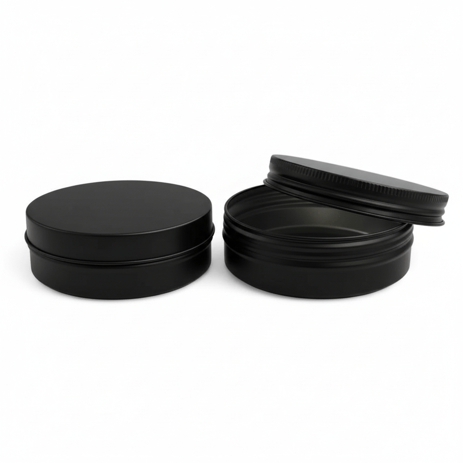 100ml Matte Black Aluminium Screw Cap Tin