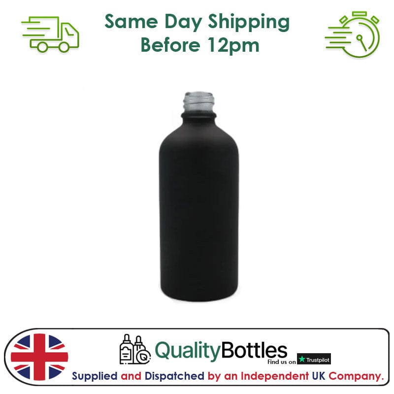 100ml Matte Black Glass Dropper Bottle - Pack of 12