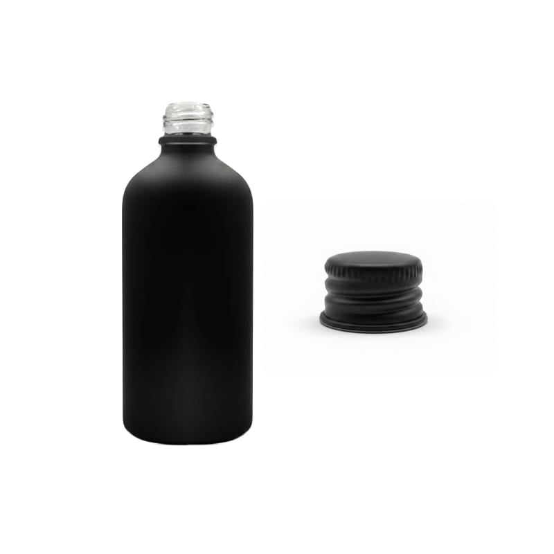 100ml Matte Black Glass Dropper Bottle with Black Aluminium Cap