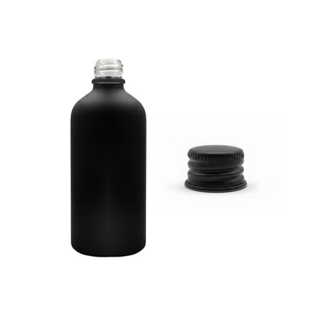 100ml Matte Black Glass Dropper Bottle with Black Aluminium Cap