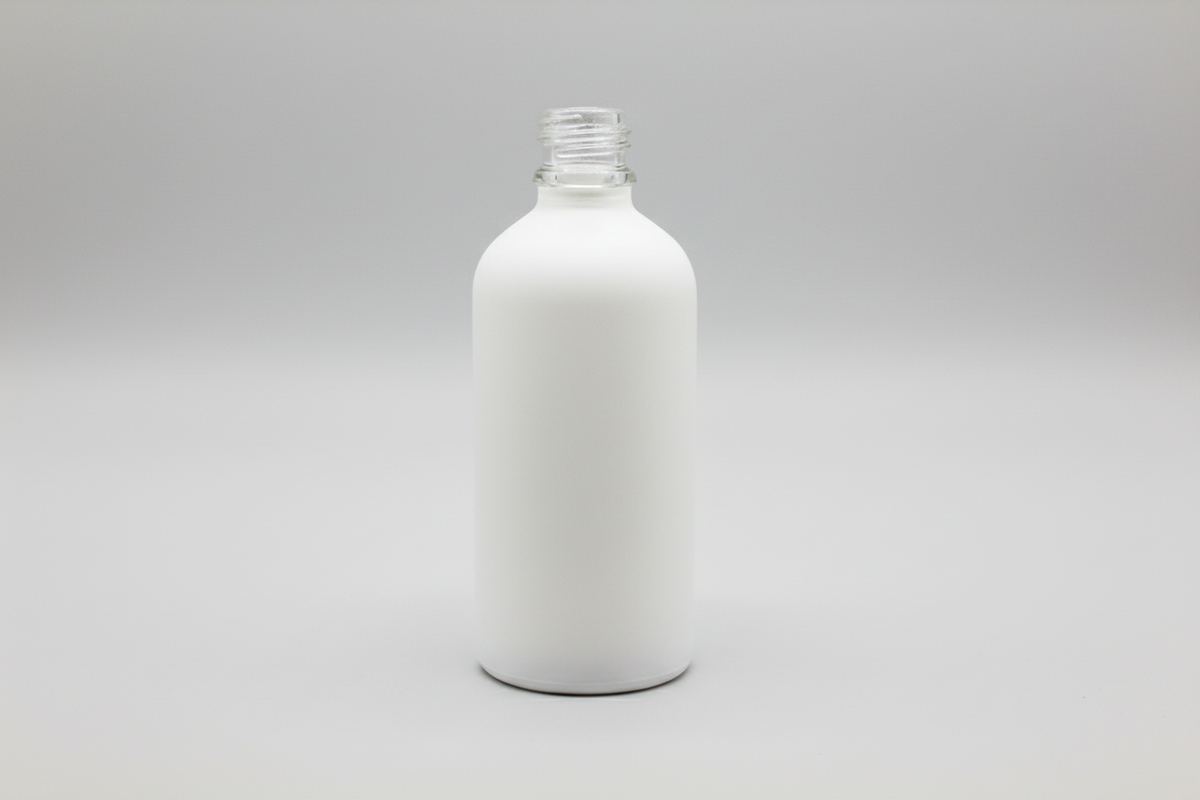 100ml Matte White Glass Dropper Bottle
