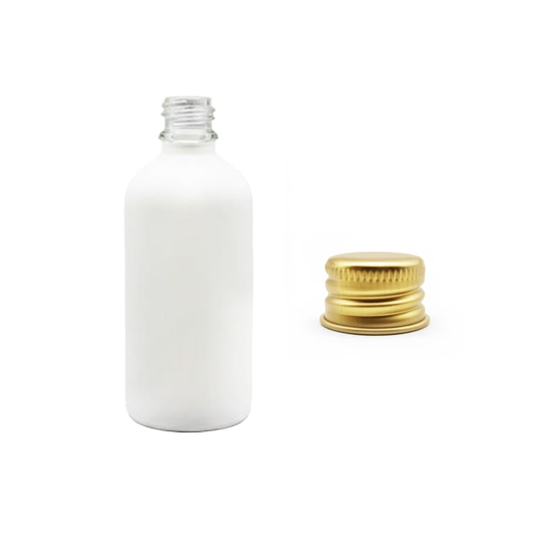 100ml Matte White Glass Dropper Bottle with Gold Aluminium Cap