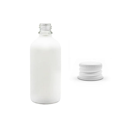 100ml Matte White Glass Dropper Bottle with White Aluminium Cap
