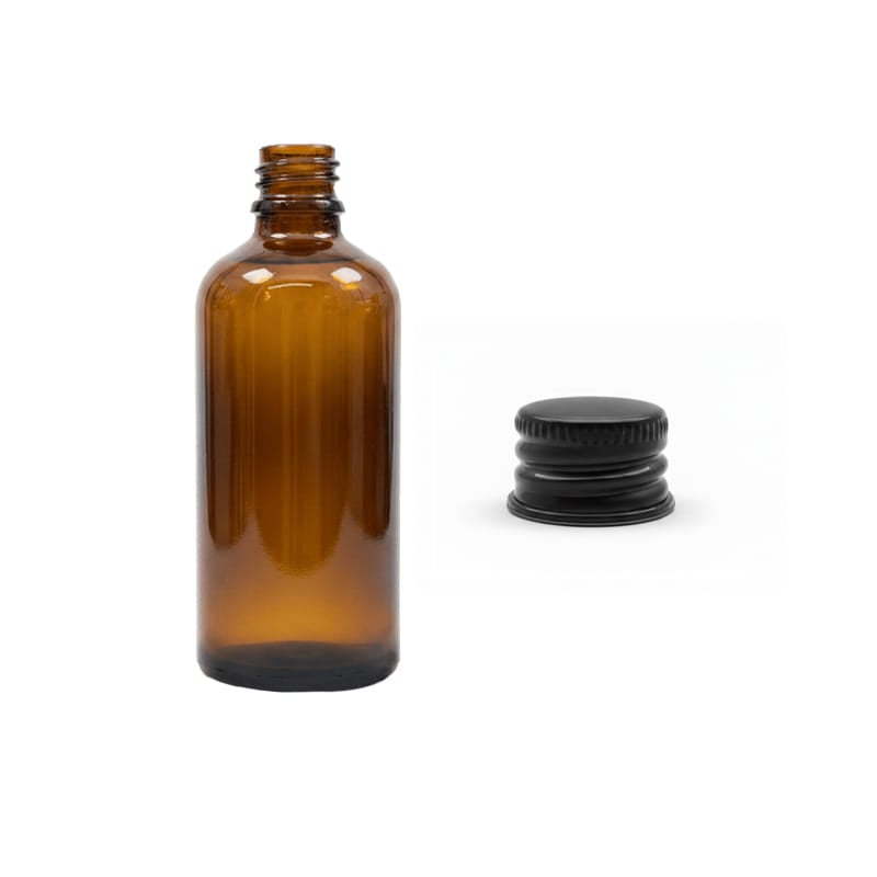 100ml Premium Amber Glass Dropper Bottle with Black Anodised Aluminium Cap