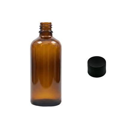 100ml Premium Amber Glass Dropper Bottle with Black PP Wadded Cap DIN 18mm