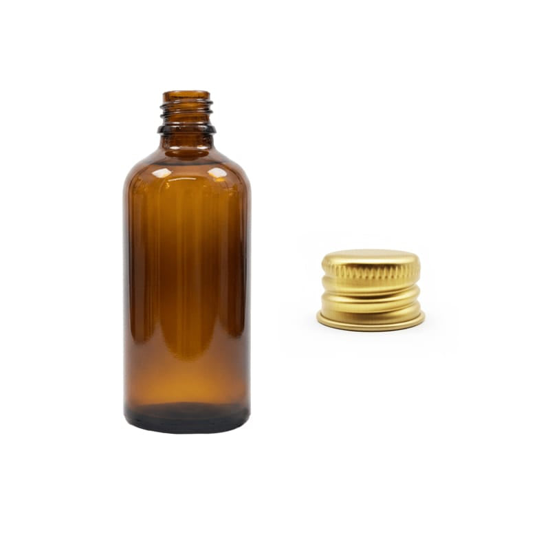 100ml Premium Amber Glass Dropper Bottle with Gold Aluminium Cap