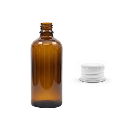100ml Premium Amber Glass Dropper Bottle with White Aluminium Cap