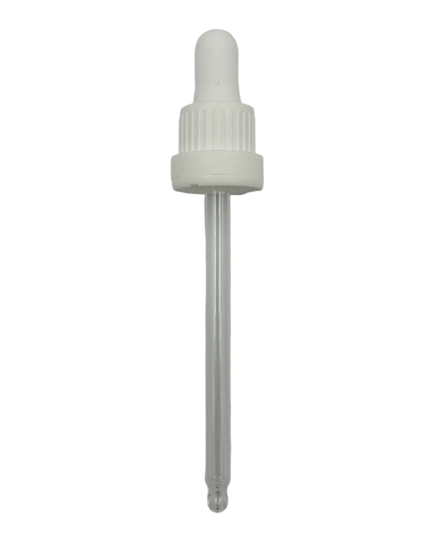 100ml Frosted Clear Glass Dropper Bottle with 100ml White TE BEP - Pack of 12