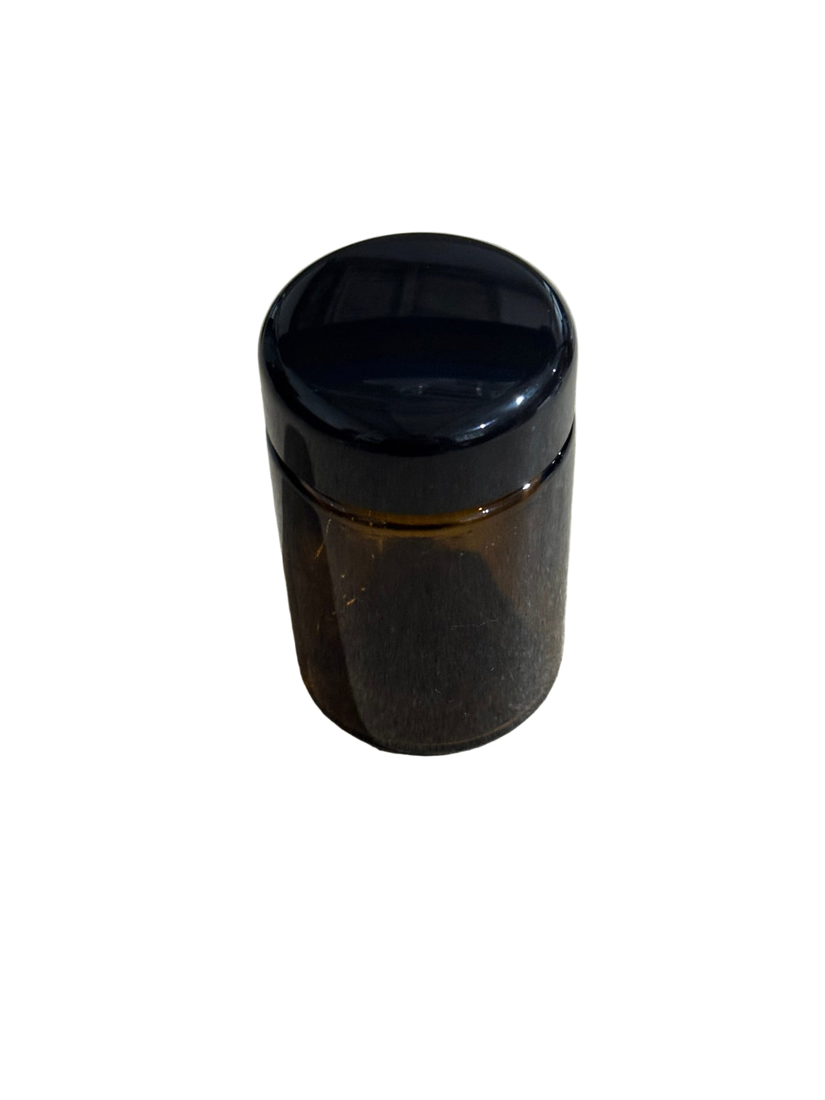 100ml Wide Neck Amber Tall Glass Jar With Gloss Black San Cap