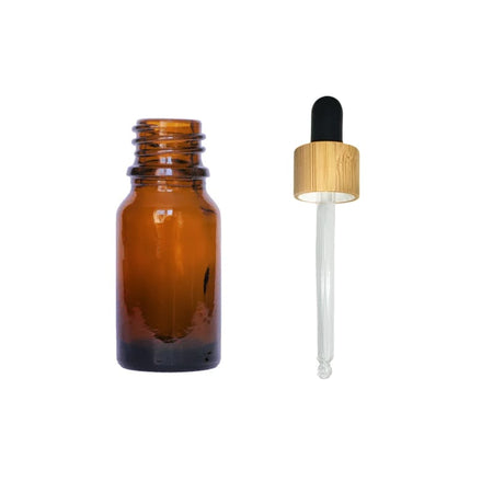 10ml Amber Glass Dropper Bottle with Black Bamboo Dropper