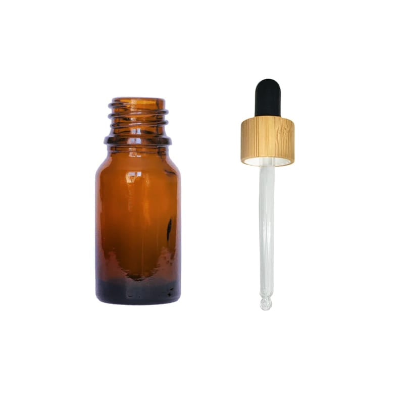 10ml Amber Glass Dropper Bottle with Black Bamboo Dropper