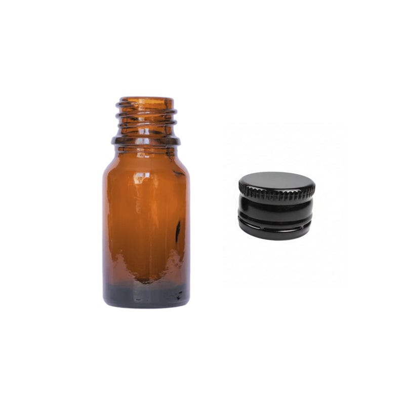 10ml Amber Glass Dropper Bottle with Black Tamper Evident DIN18 Cap