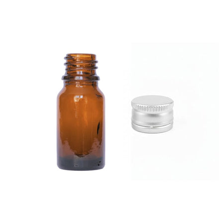 10ml Amber Glass Dropper Bottle with Silver Tamper Evident DIN18 Cap