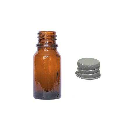 10ml Amber Glass Dropper Bottle with White DIN18 Cap