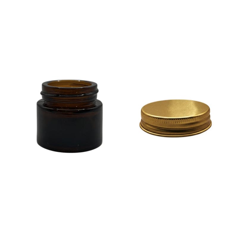 10ml Amber Glass Jar With Gold Aluminium Lid - Pack of 15