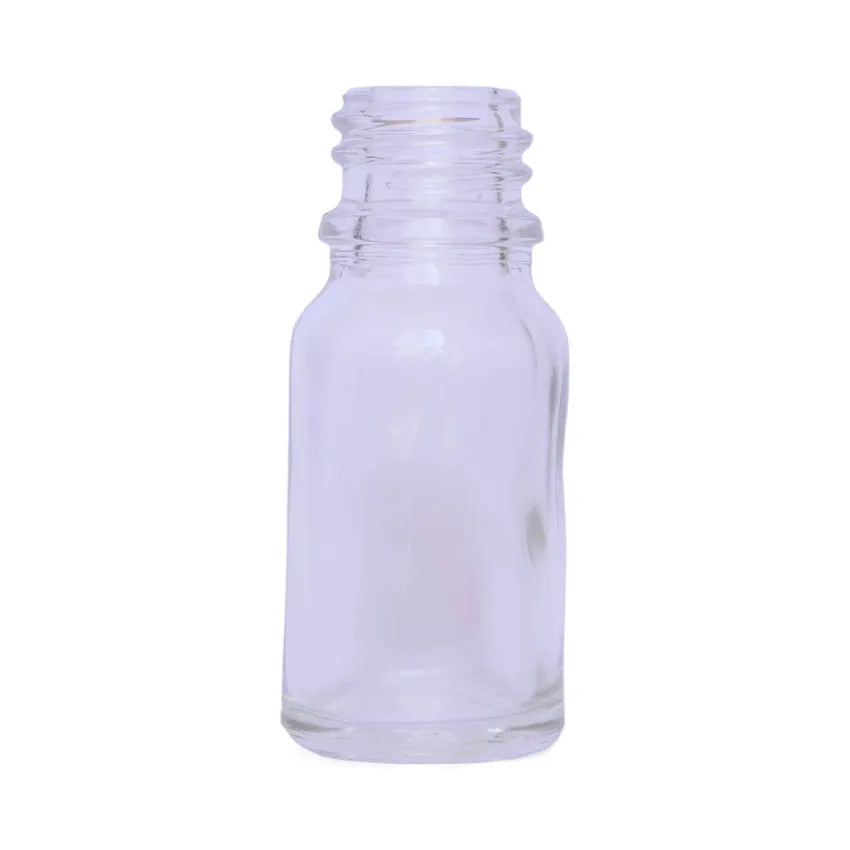 10ml Clear Glass Dropper Bottle with Silver Tamper Evident DIN18 Cap