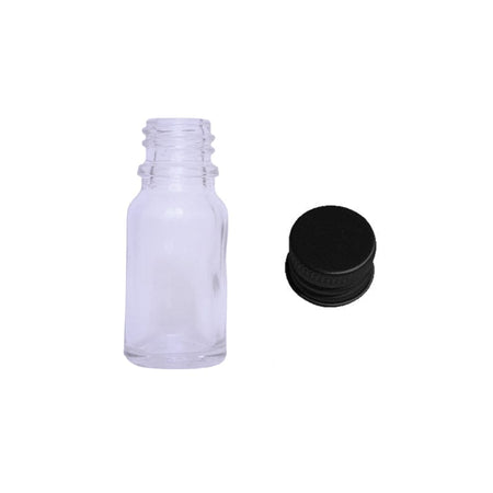 10ml Clear Glass Dropper Bottle with Black DIN18 Cap