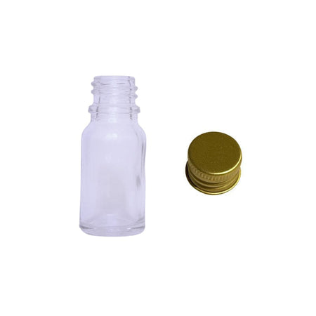 10ml Clear Glass Dropper Bottle with Gold DIN18 Cap