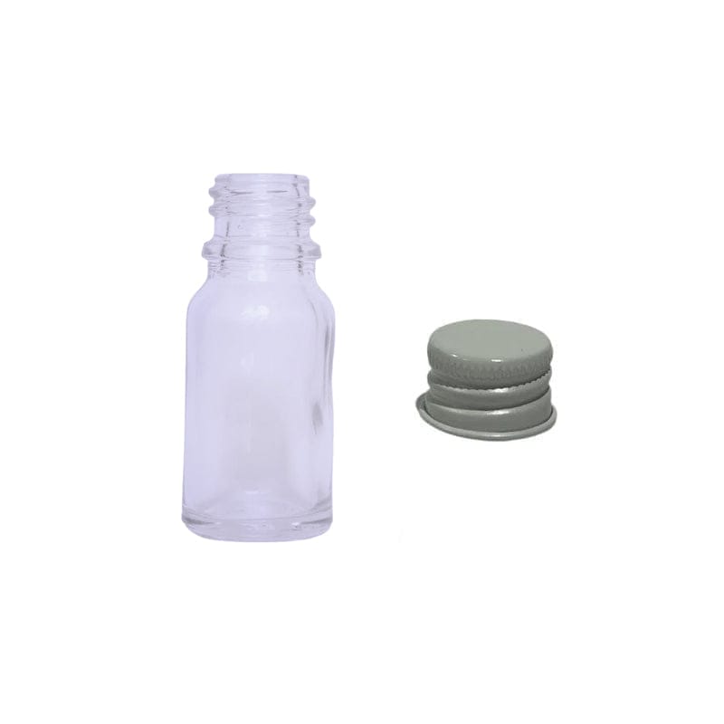 10ml Clear Glass Dropper Bottle with White DIN18 Cap