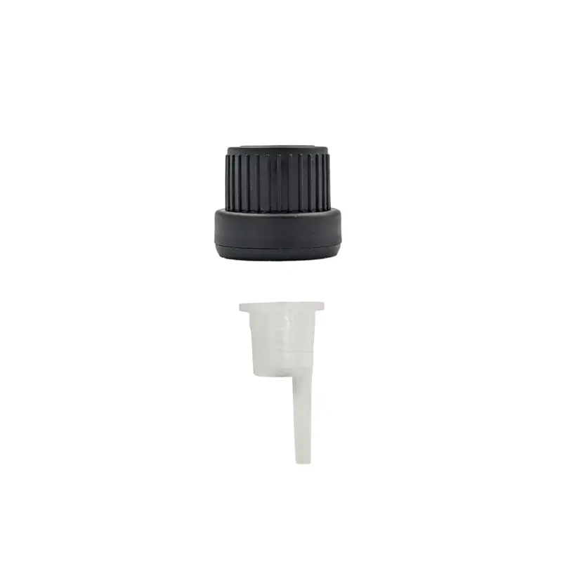 10ml Frosted Amber Glass Dropper Bottle with 1.0mm Dripper Insert and Tamper Evident Black Cap (Type III)