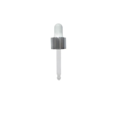 10ml Frosted Amber Glass Dropper Bottle with White & Silver Dropper