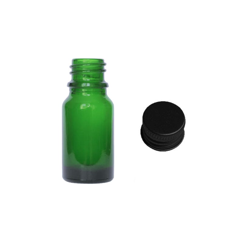 10ml Green Glass Dropper Bottle with Black DIN18 Cap