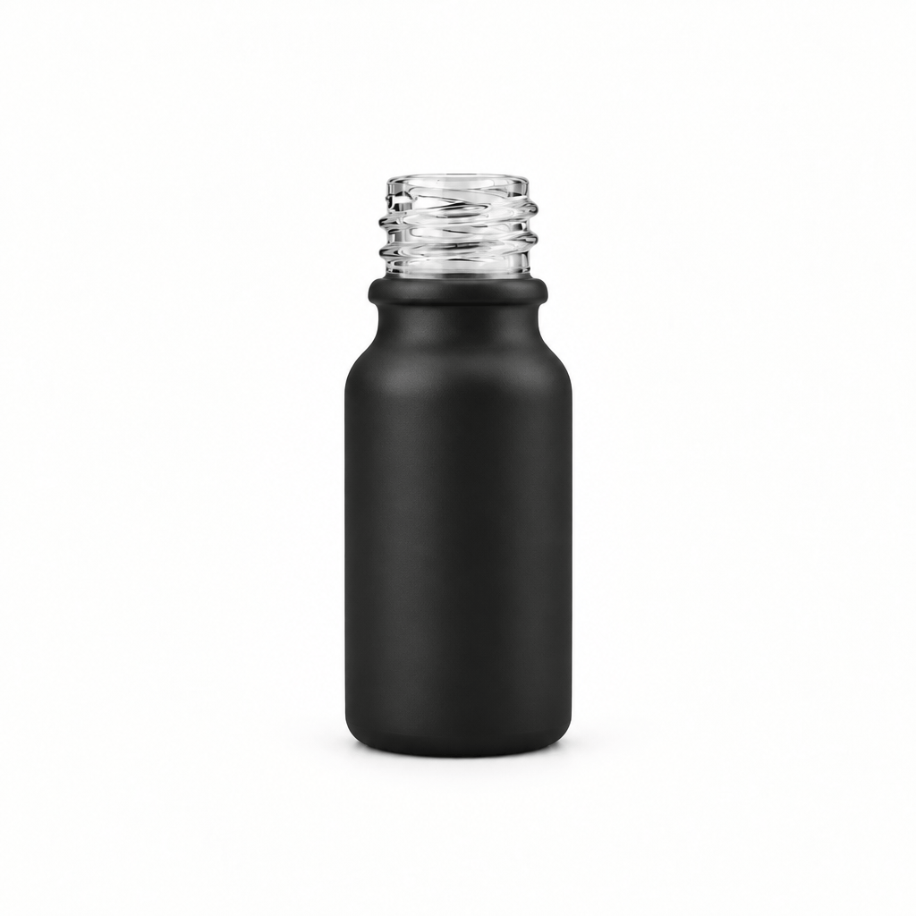 10ml Matte Black Glass Dropper Bottle