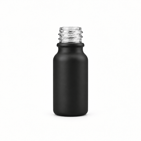 10ml Matte Black Glass Dropper Bottle