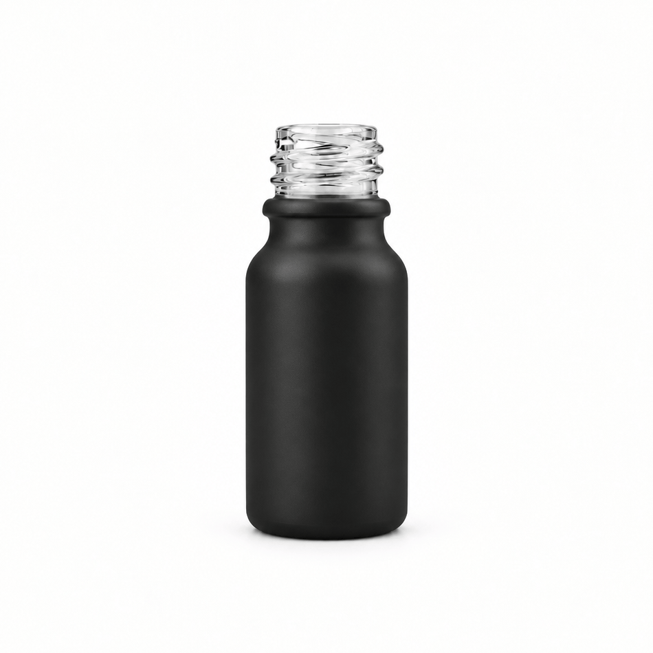 10ml Matte Black Glass Dropper Bottle