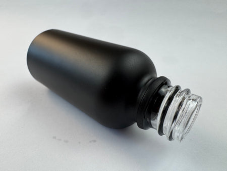 10ml Matte Black Glass Dropper Bottle with 10ml Black TE BEP - Pack of 12