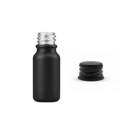 10ml Matte Black Glass Dropper Bottle with Black Aluminium Cap