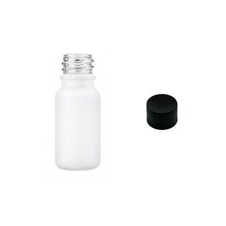 10ml Matte White Glass Dropper Bottle with Black PP Wadded Cap DIN 18mm