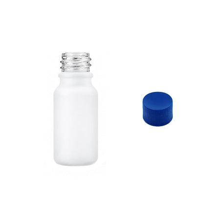 10ml Matte White Glass Dropper Bottle with Blue PP Wadded Cap DIN 18mm