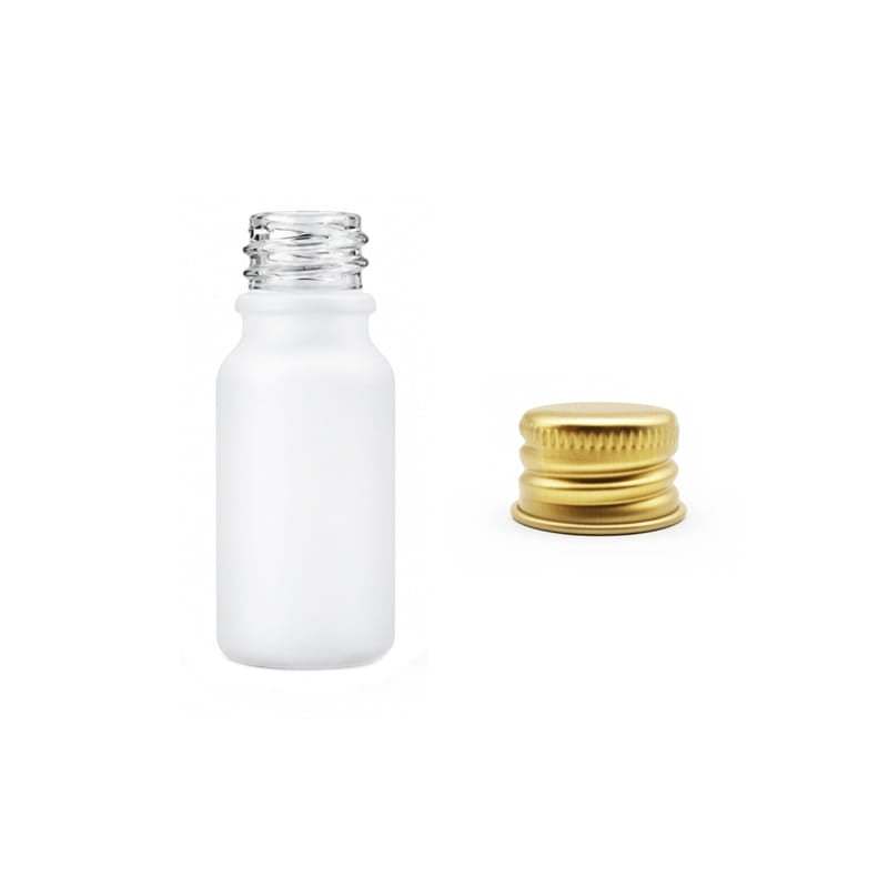 10ml Matte White Glass Dropper Bottle with Gold Aluminium Cap