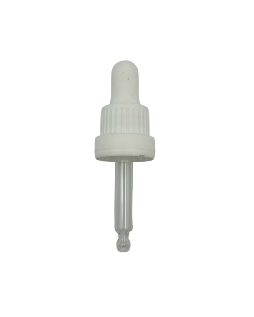 10ml White Tamper Evident Ball End Dropper Pipette (Type III) DIN18